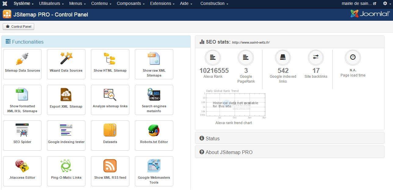 configuration Jsitemap pour sitemap HTML pour Joomla!
