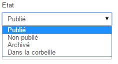 Etats d'un article Joomla