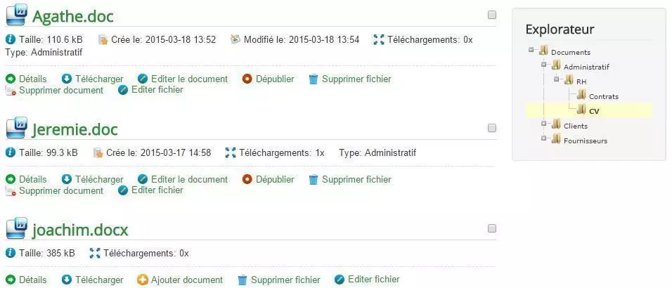 flexiged: arborescence des documents de la GED Open Source