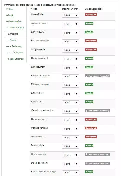 flexiged droits et permission sur la GED Open Source