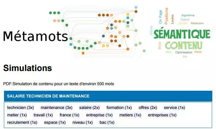 optimisation page: occurences des lexies 