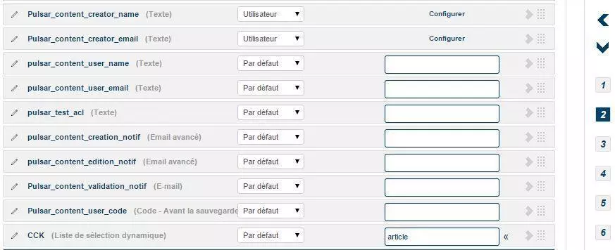 liste des champs seblod pour un workflow evolué sous Joomla!