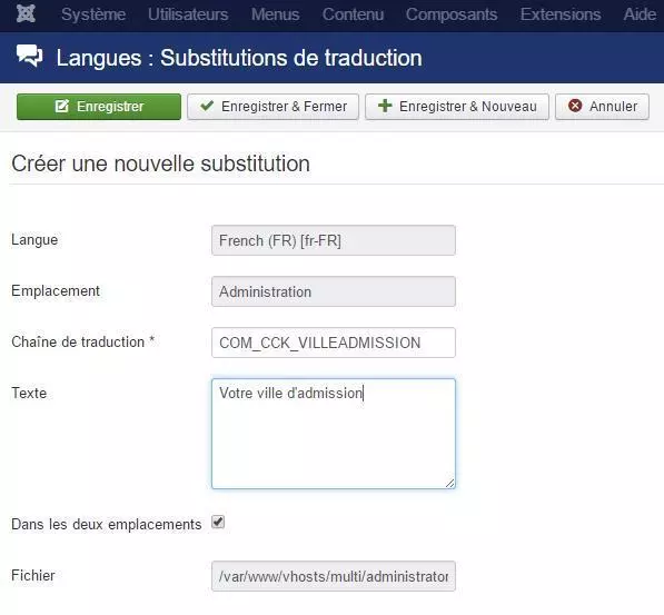 multisites multilangues substitution admin