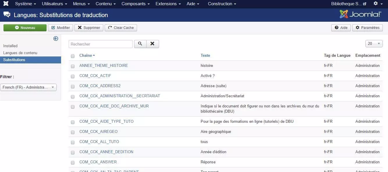 multisites multilangues substitutions