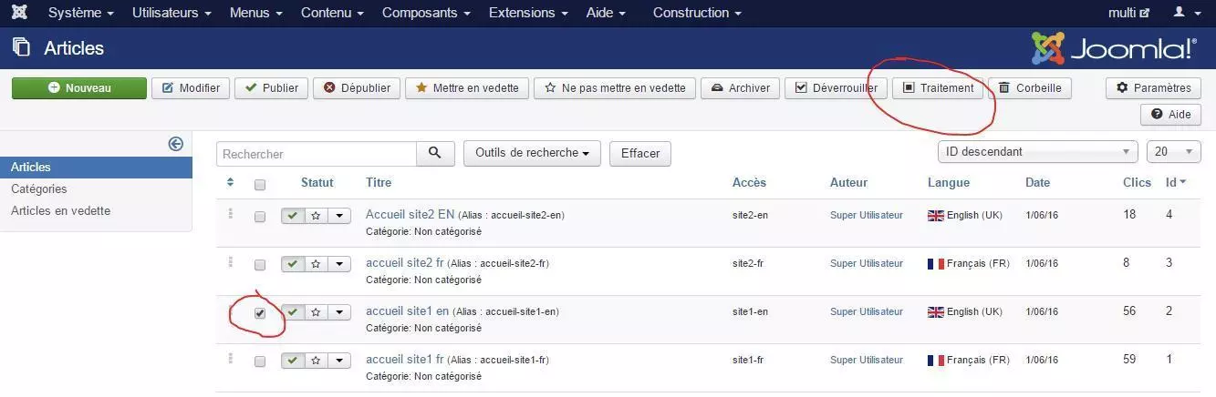 multisites multilangues traitement article