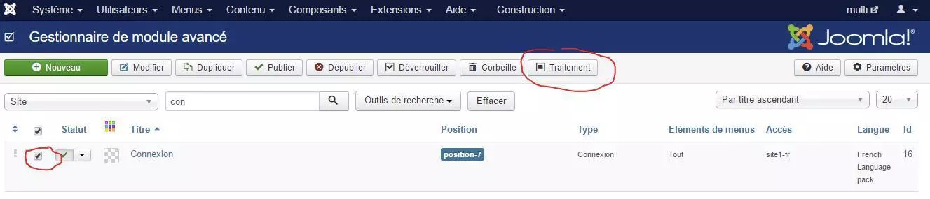multisites multilangues traitement module