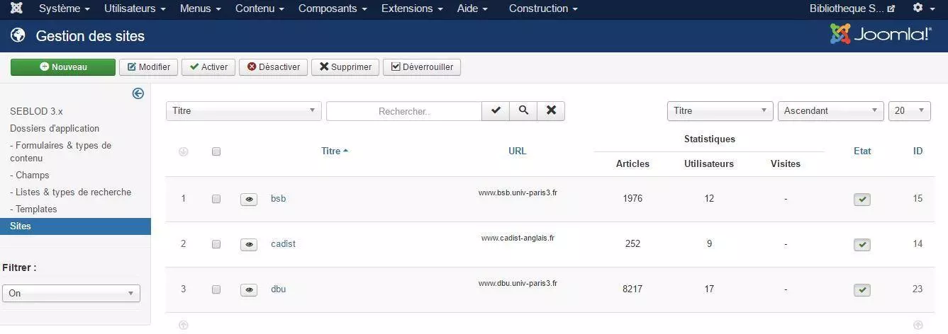 Gestion multi sites avec SEBLOD